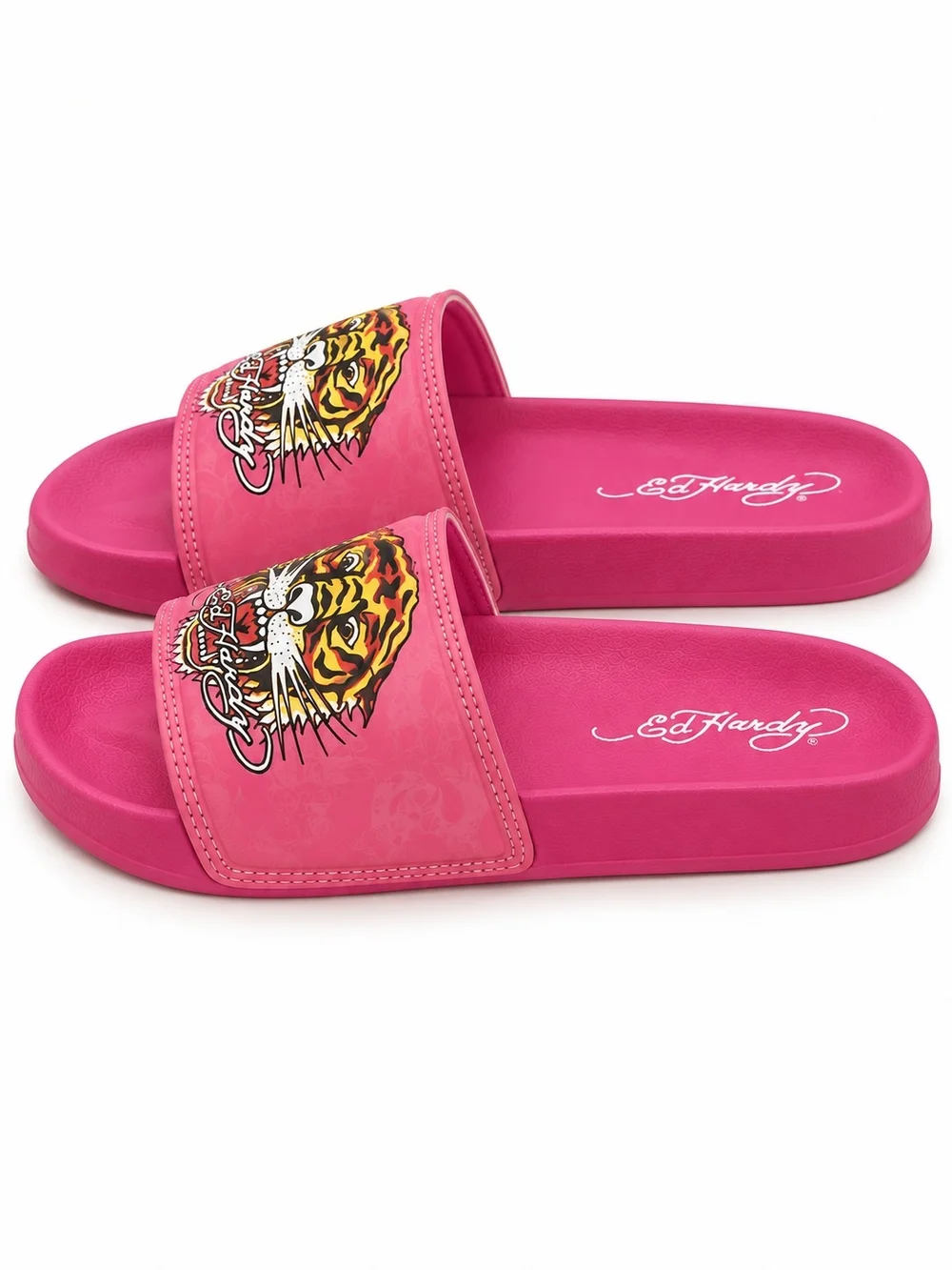 NWT Ed Hardy Kids Pink Tiger Slide Sandals - Size 3